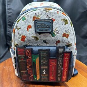 Loungefly Dumbledore Books Backpack - Gray and Multicolor